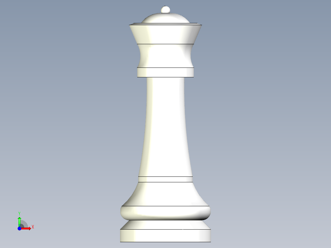 象棋皇后前视图