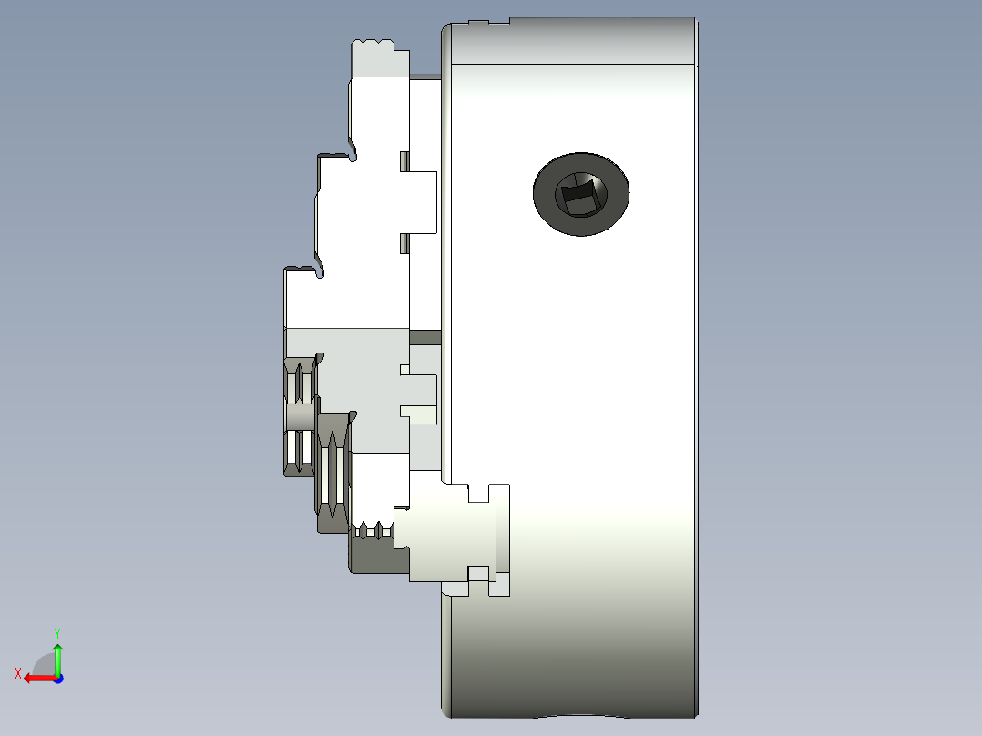 车床三爪卡盘后视图
