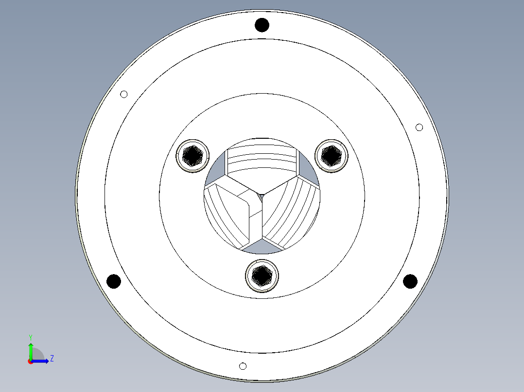 车床三爪卡盘左视图