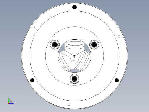 车床三爪卡盘左视缩略图