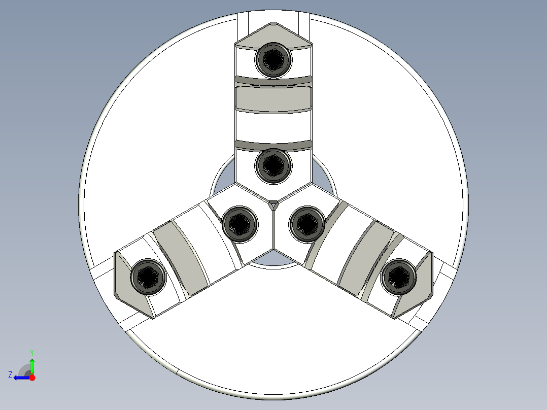 车床三爪卡盘右视图