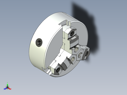 车床三爪卡盘正等轴测缩略图