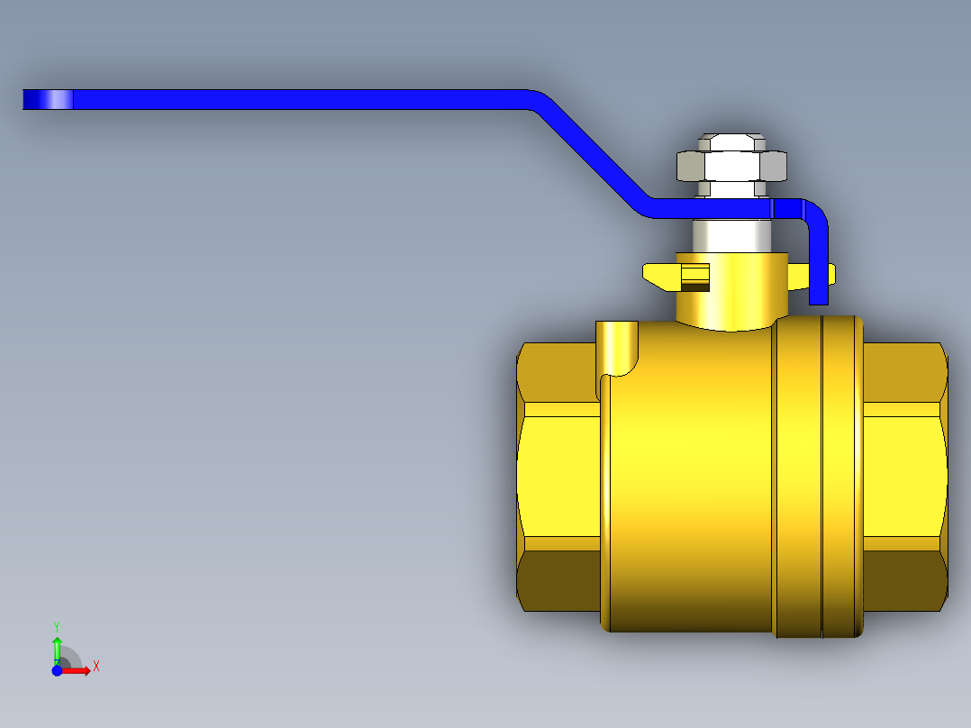 管道手动球阀-水管开关阀-手动阀门395_05_E_1前视图