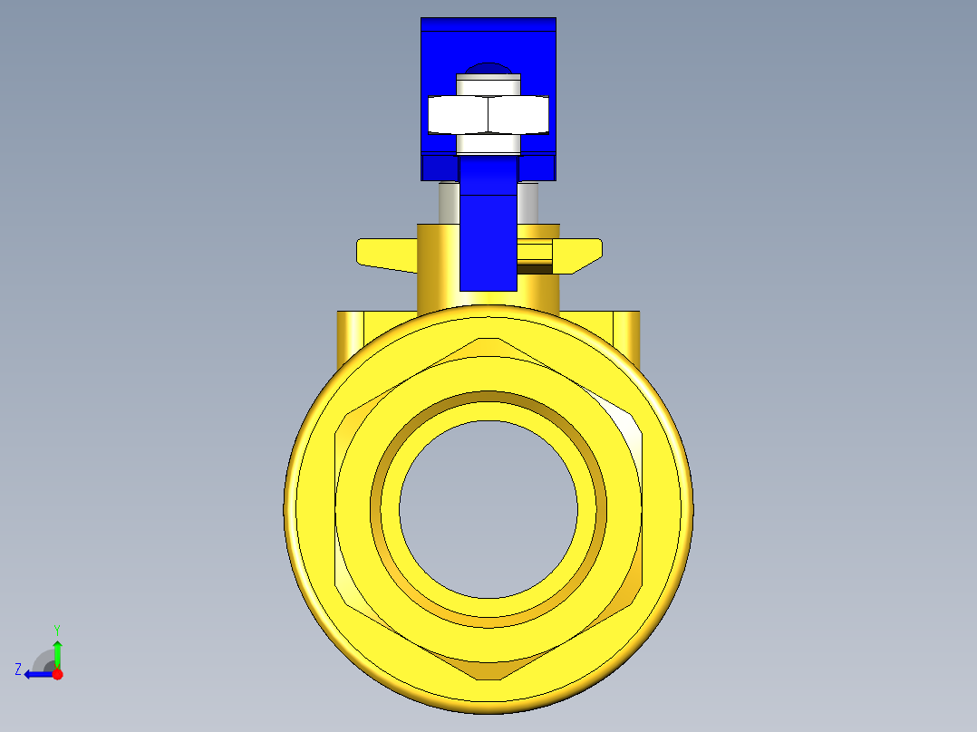 管道手动球阀-水管开关阀-手动阀门395_05_E_1右视图