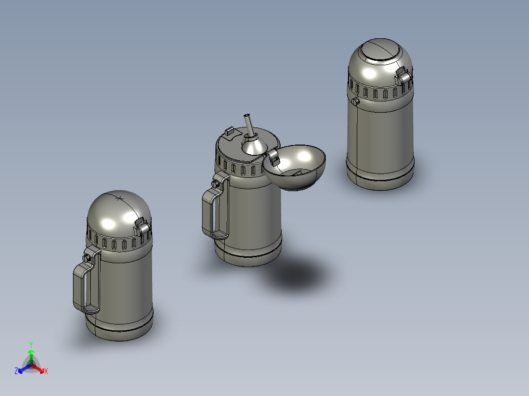 保温杯儿童杯吸管杯茶壶茶杯学生水壶塑料杯便携水杯杯便携水壶正等轴测图