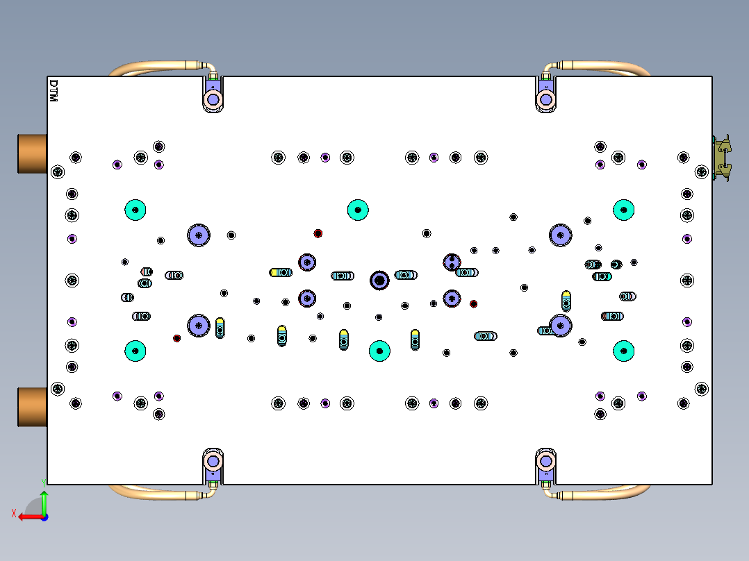 一套经典的汽车仪表模具图后视图