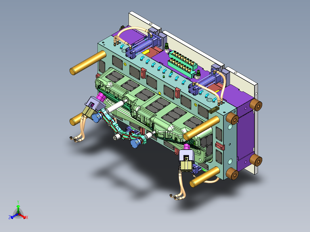 一套经典的汽车仪表模具图正等轴测图