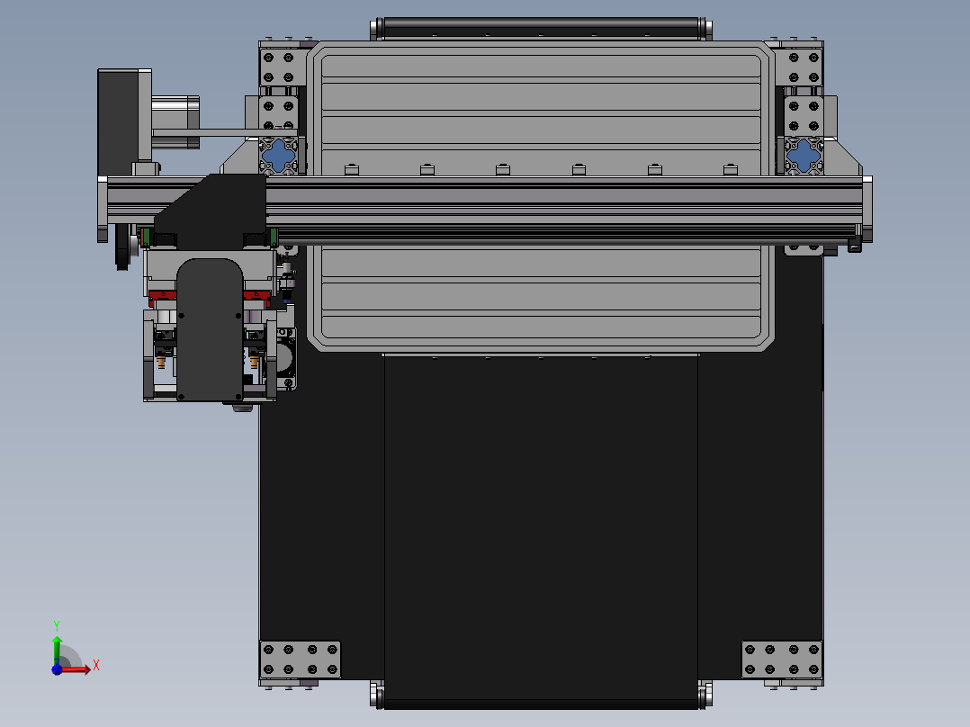 重型铝合金钢数控铣床前视图