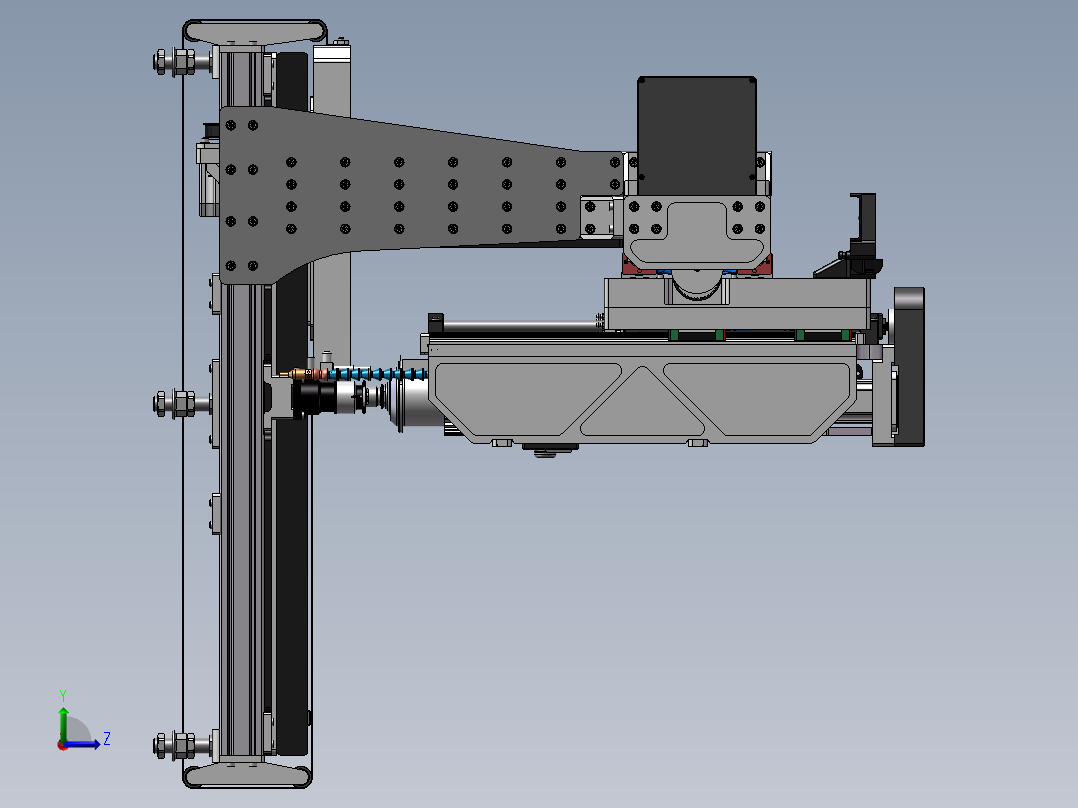 重型铝合金钢数控铣床左视图