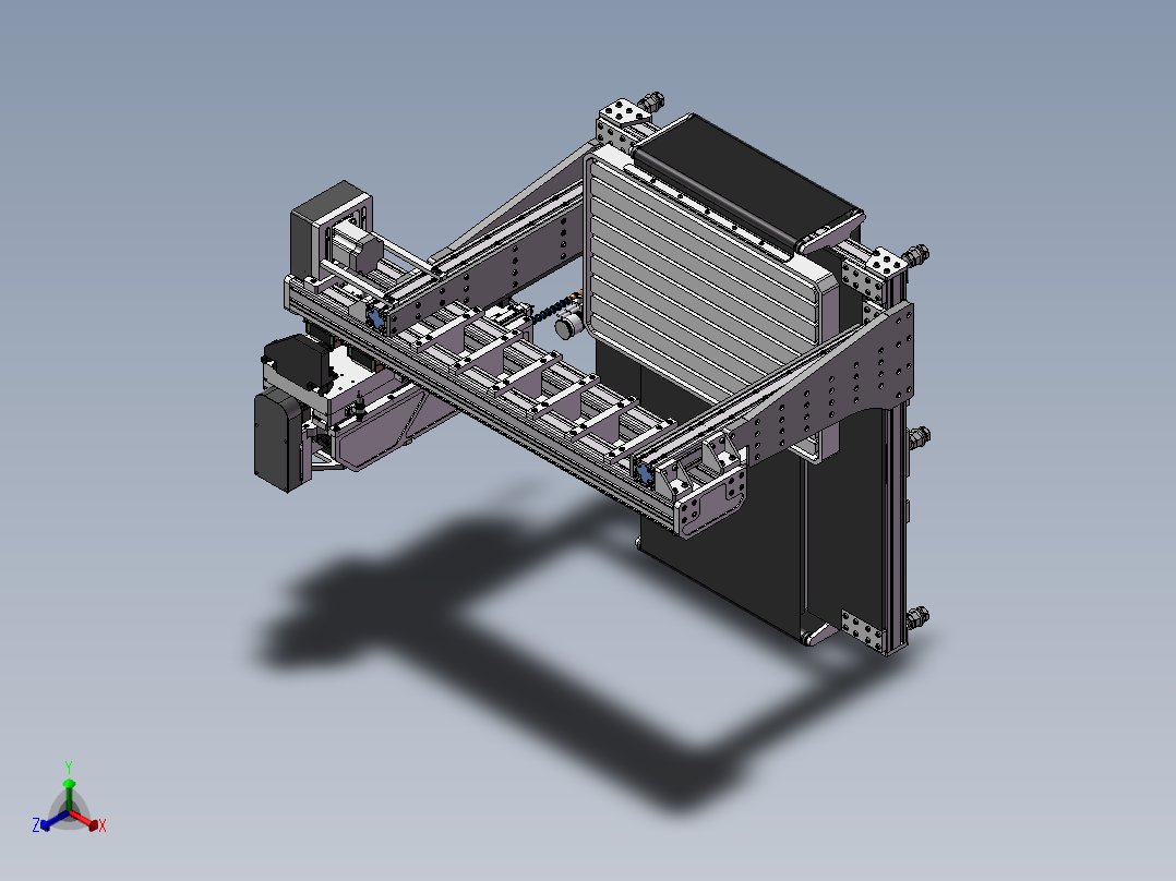 重型铝合金钢数控铣床正等轴测图