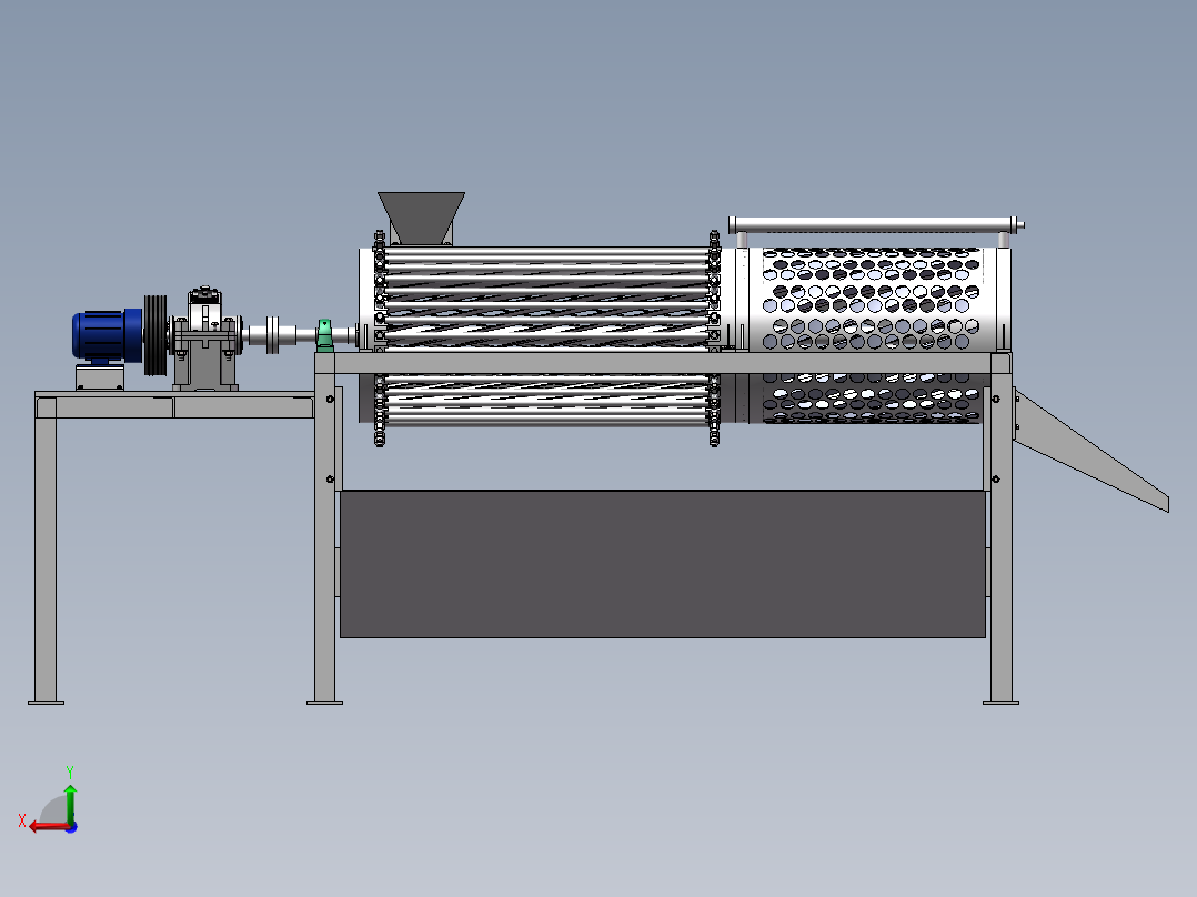 青皮核桃去皮机SW三维图后视图