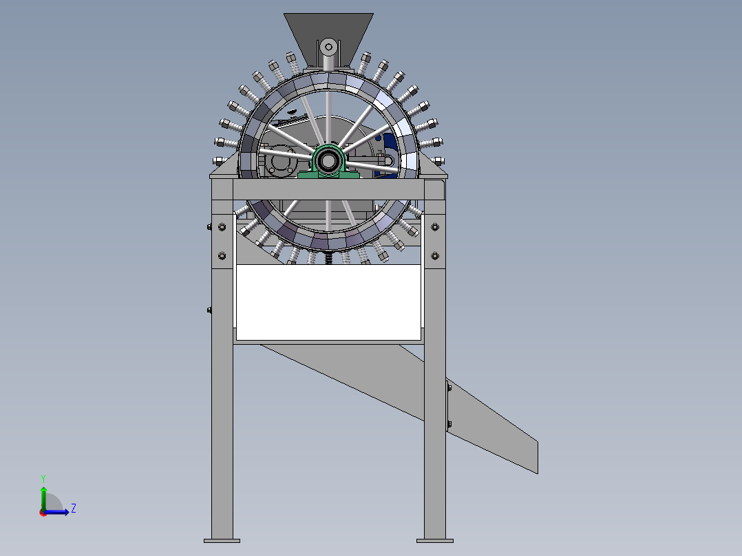 青皮核桃去皮机SW三维图左视图