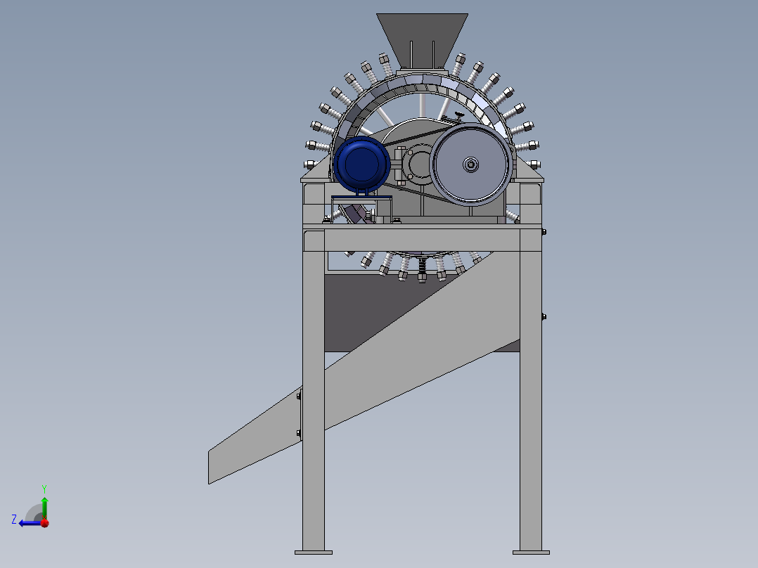 青皮核桃去皮机SW三维图右视图