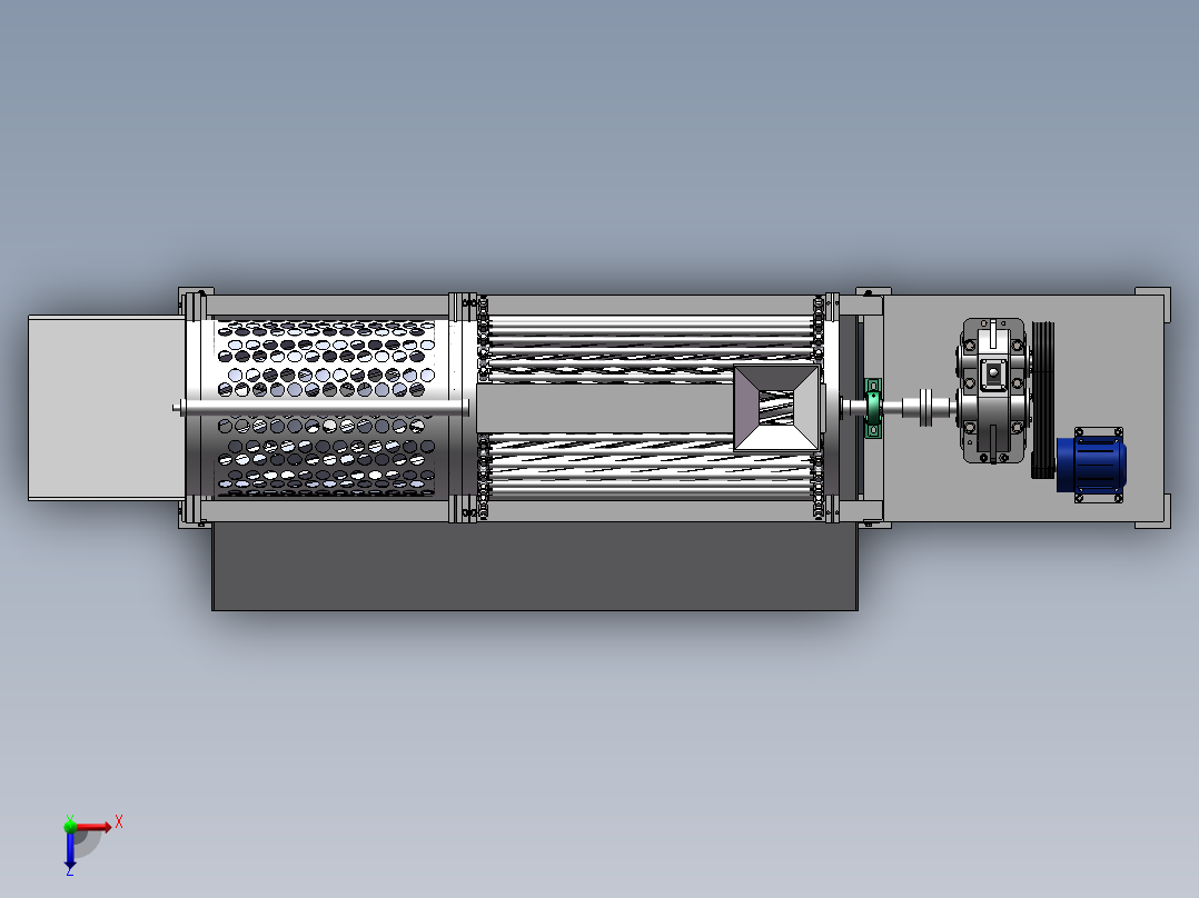 青皮核桃去皮机SW三维图俯视图