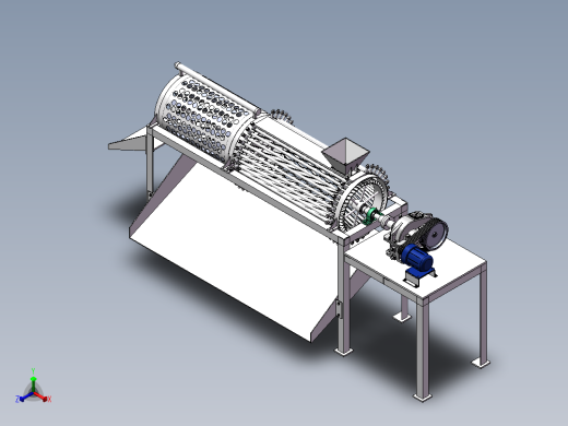青皮核桃去皮机SW三维图正等轴测缩略图