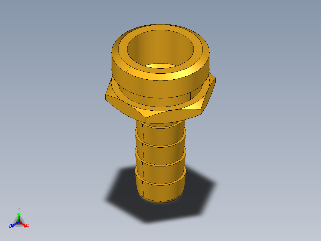 水管接头Hose Barb to Male Hose Thread 54GH-10-12主视图