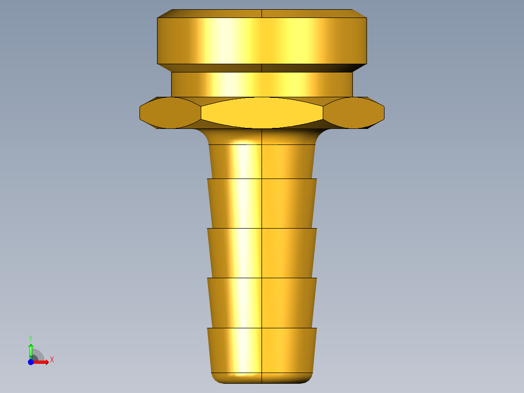 水管接头Hose Barb to Male Hose Thread 54GH-10-12前视图
