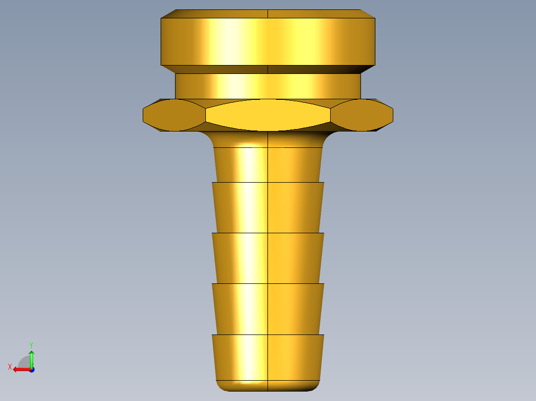 水管接头Hose Barb to Male Hose Thread 54GH-10-12后视图