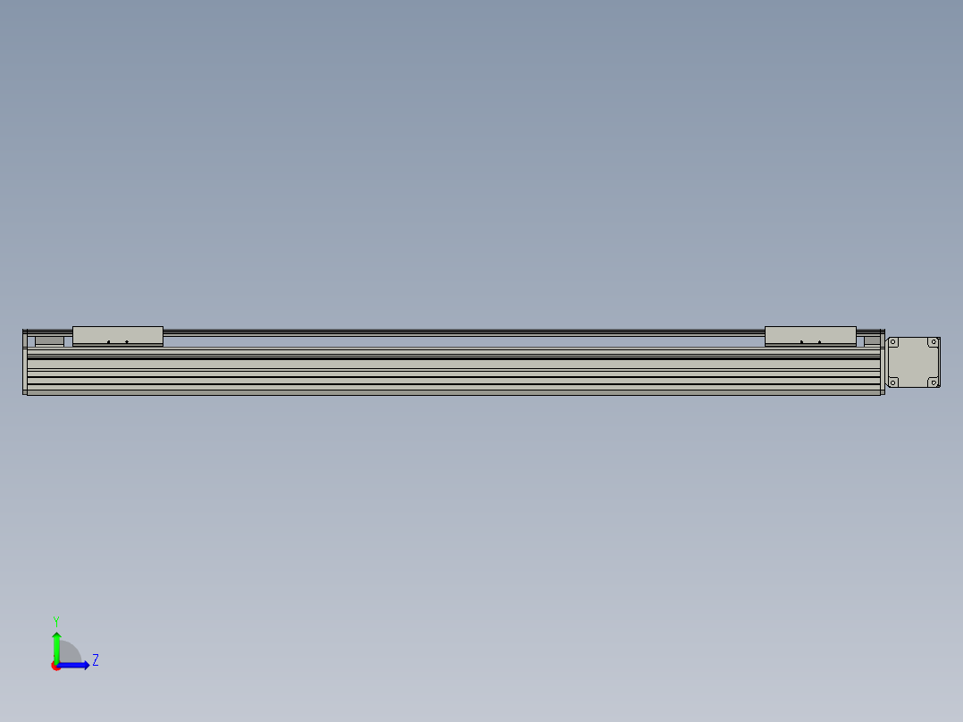 直线模组WG-LHB12-S800-R(B)设计图纸左视图
