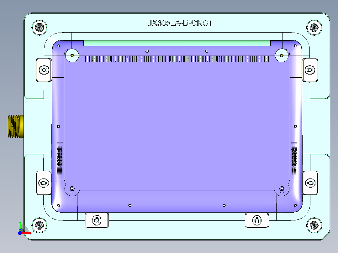 UX305LA-D笔记本CNC工装夹具三维模型-CNC1前视图