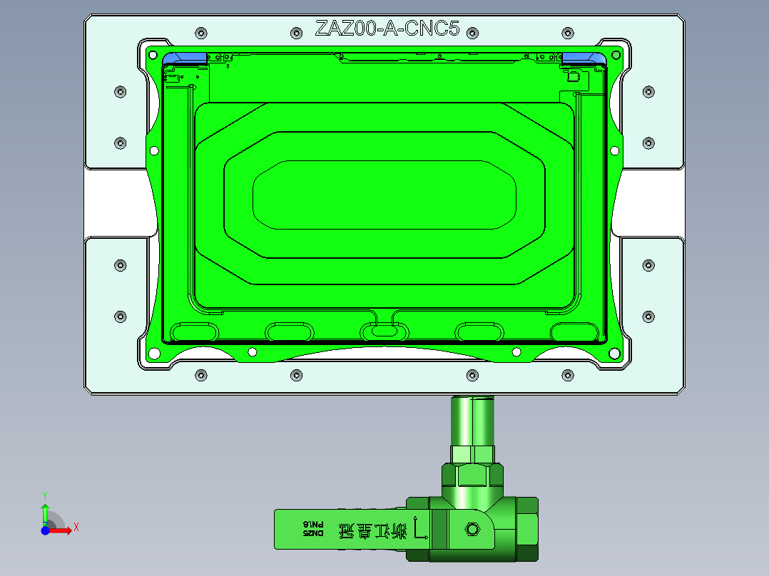 ZAZ00-A-笔记本CNC工装夹具三维模型CNC5前视图