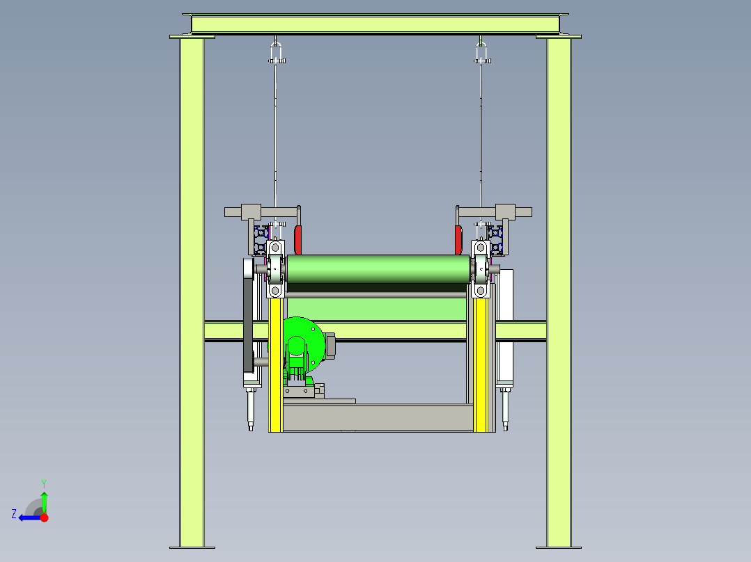 吊装倍速输送线设计右视图