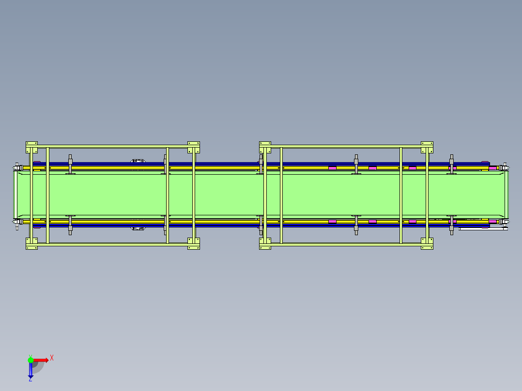 吊装倍速输送线设计俯视图