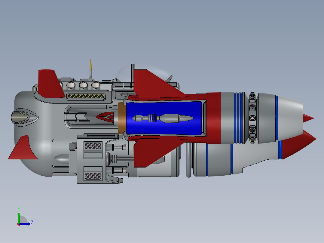 宇宙飞船(77)左视图