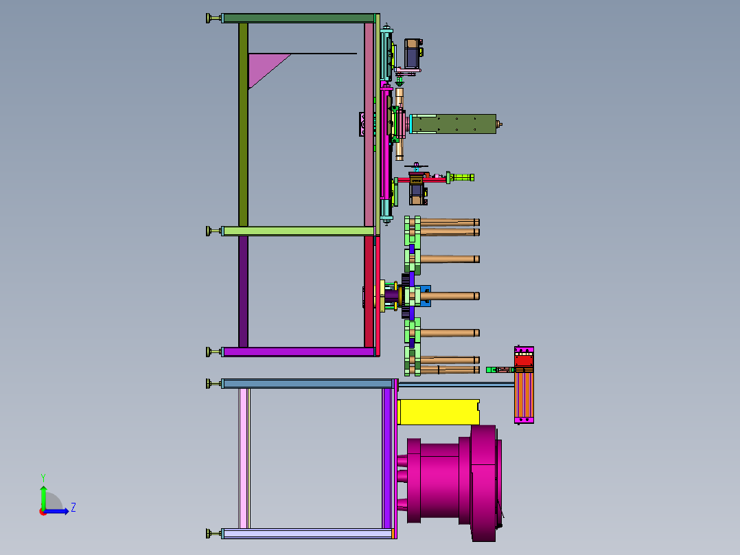 细纱机的空纱管上料装置左视图