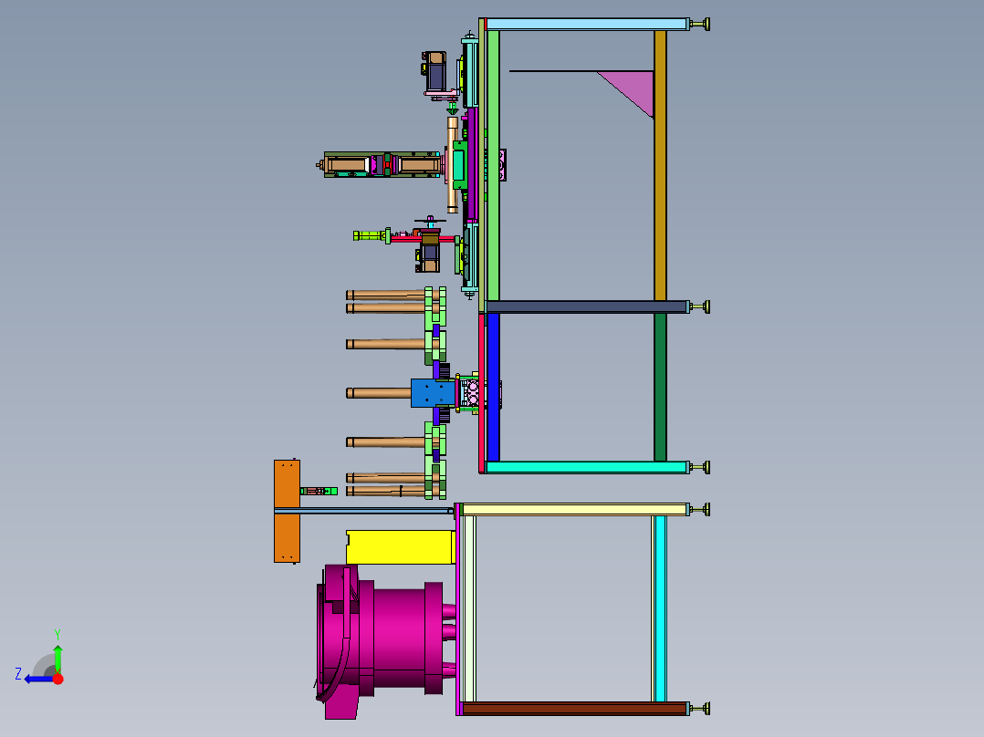 细纱机的空纱管上料装置右视图