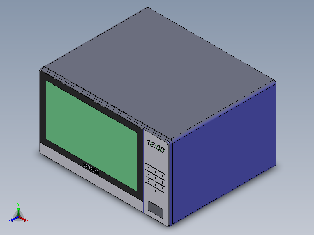 微波炉正等轴测图