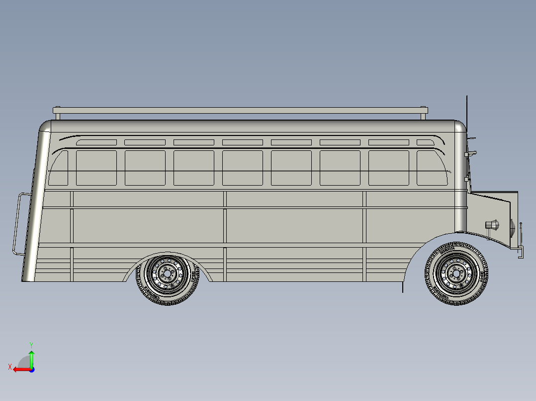 大肚巴士（39 bitePu）雪佛兰C-15（SolidWorks虚拟模型）后视图