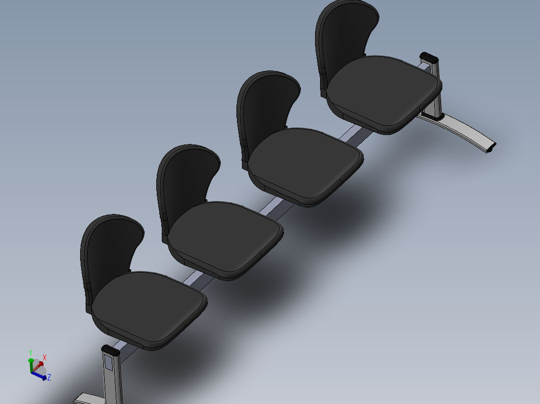 大厅休息椅子主视图