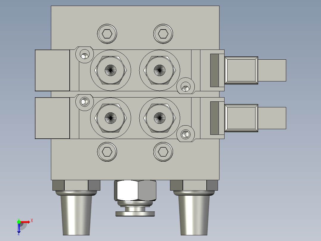 3-30-4位电磁阀装配俯视图