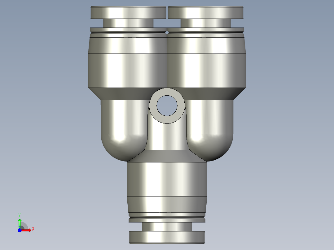 3通接头PY6前视图