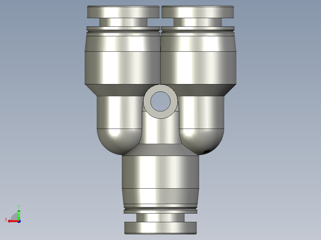 3通接头PY6后视图
