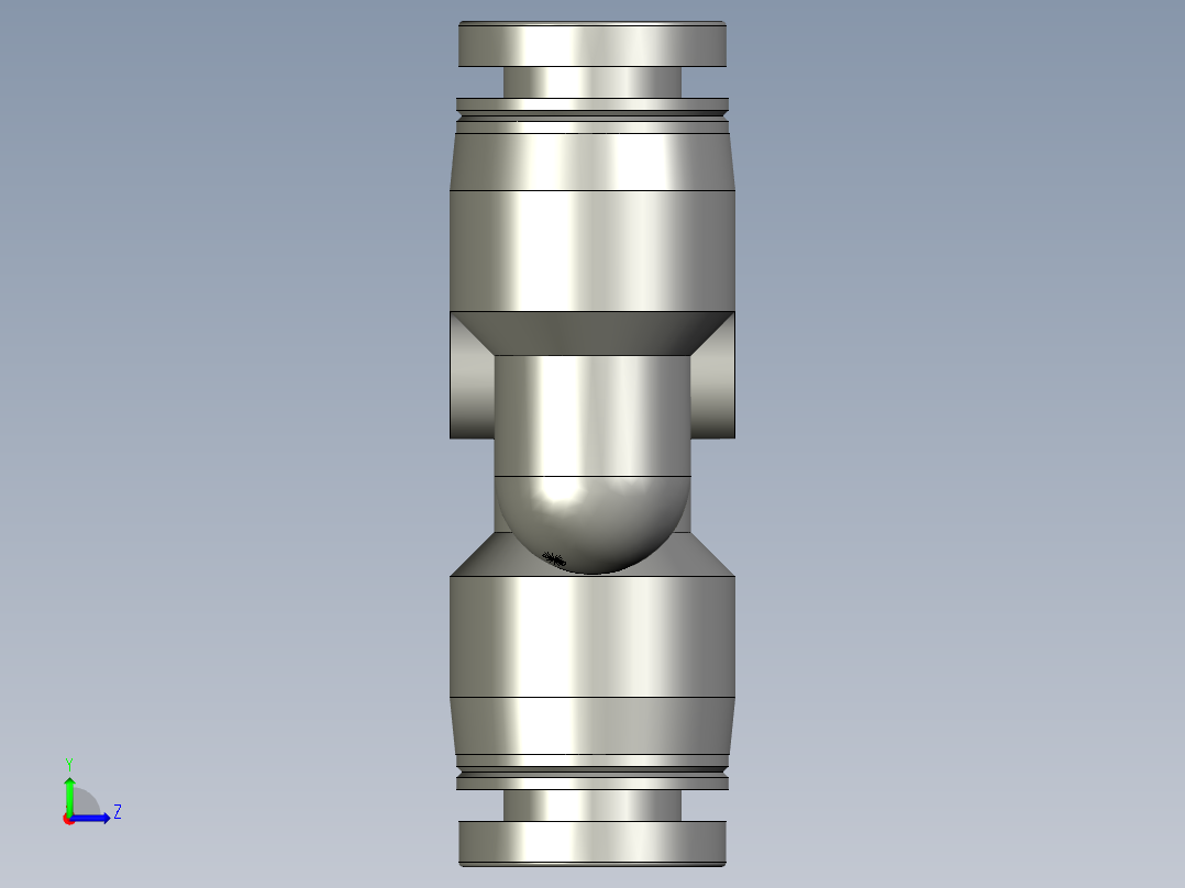 3通接头PY6左视图
