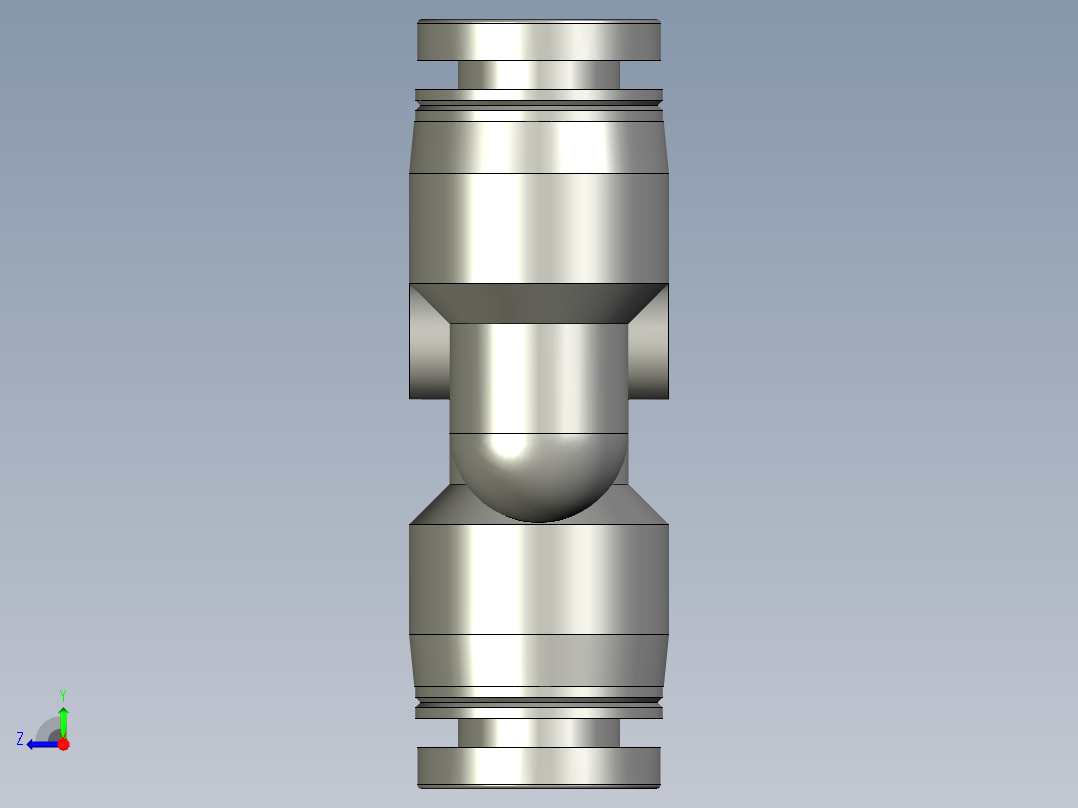 3通接头PY6右视图