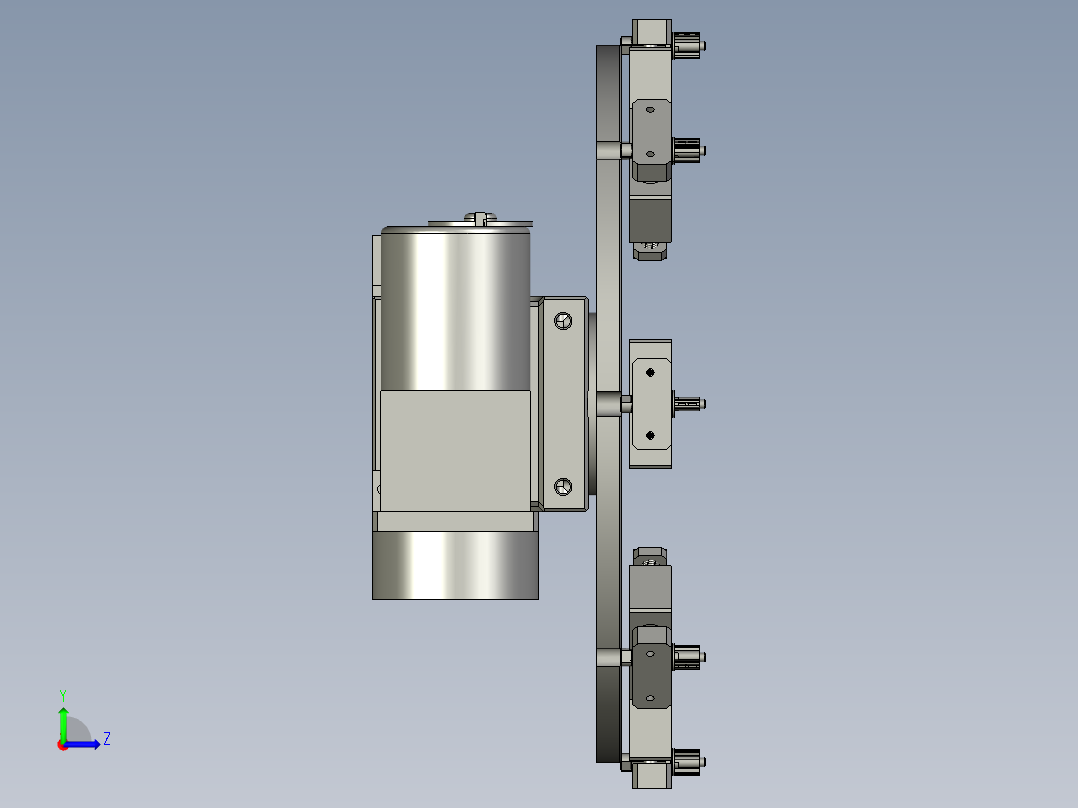 右转盘部件左视图