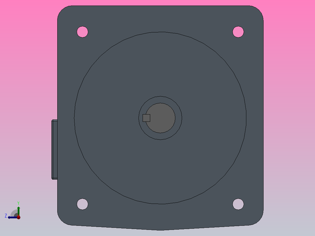 GV22型：立式三相齿轮减速马达[GV-40-1500-30~120-S]右视图