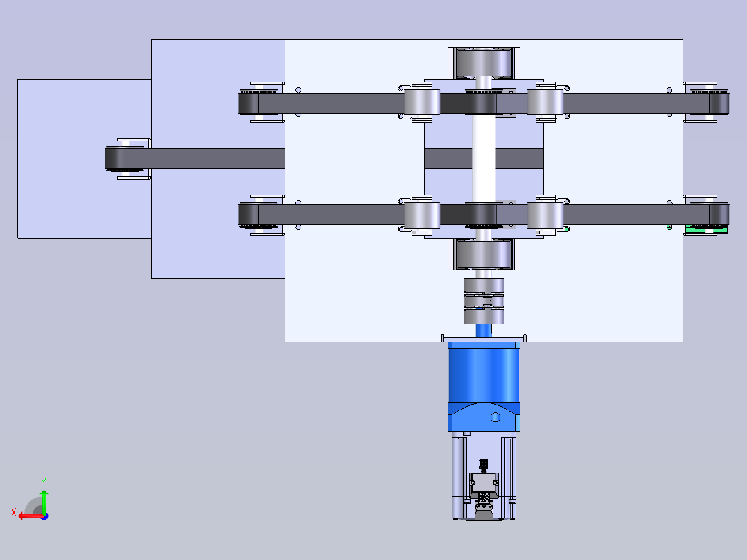 三级伸缩货叉后视图