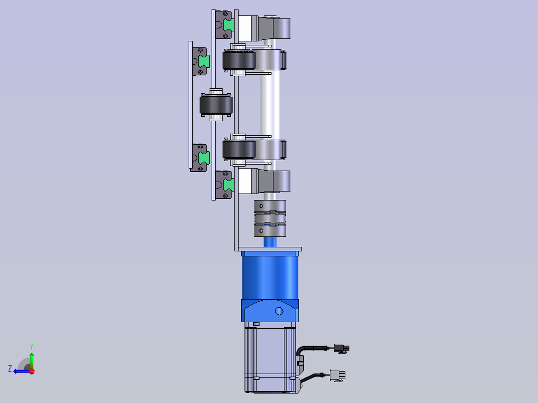 三级伸缩货叉右视图