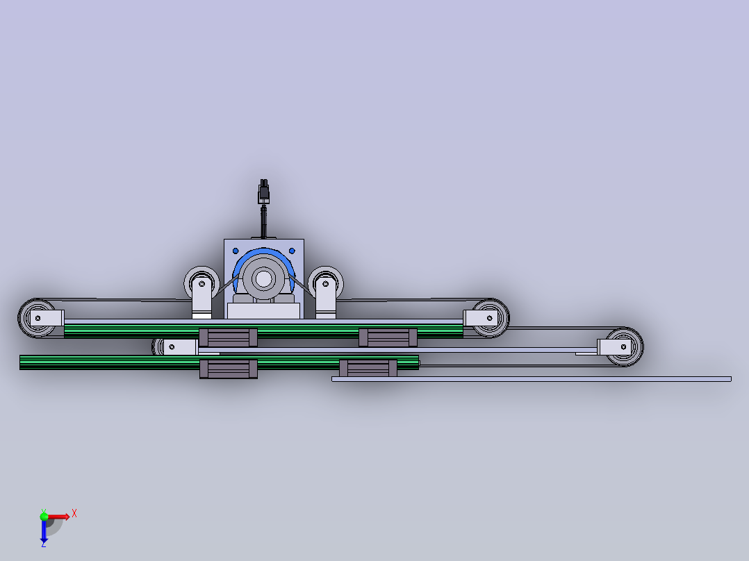 三级伸缩货叉俯视图
