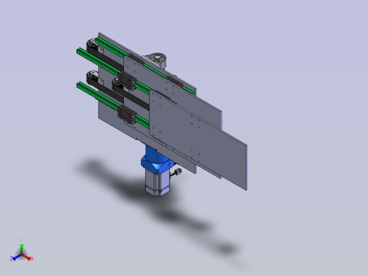 三级伸缩货叉正等轴测缩略图