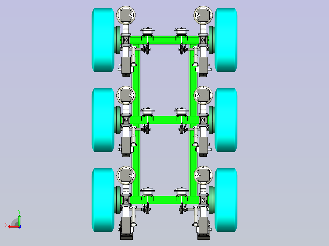 减震车架设计后视图