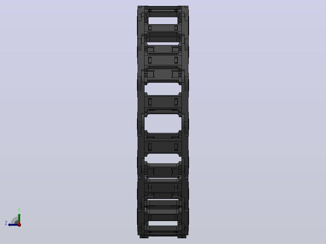 弯曲半径200内高45两侧打开型桥式拖链_DMD45BD-30-75-200R-30右视图