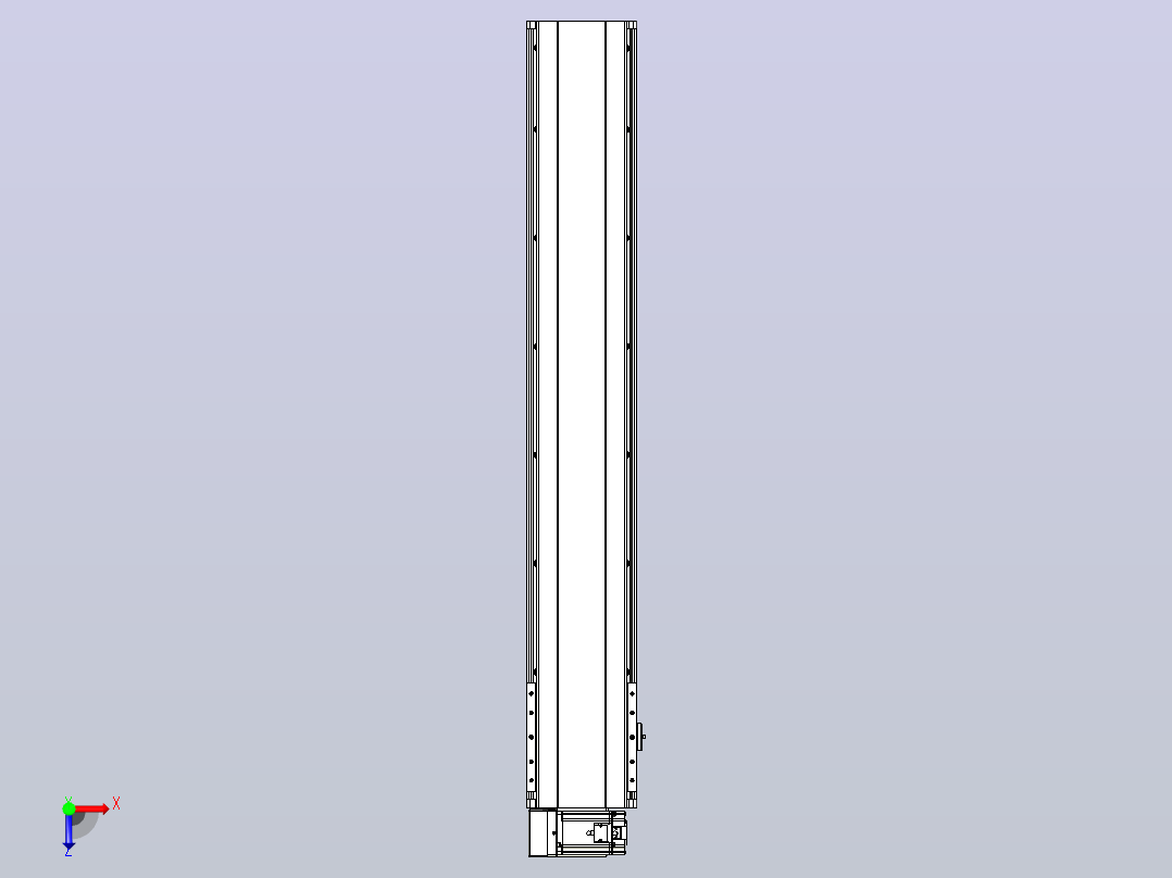 皮带直线轴半封闭可选导轨TPA-HNB-202D-140-L1100-LU-C-P75-N3俯视图