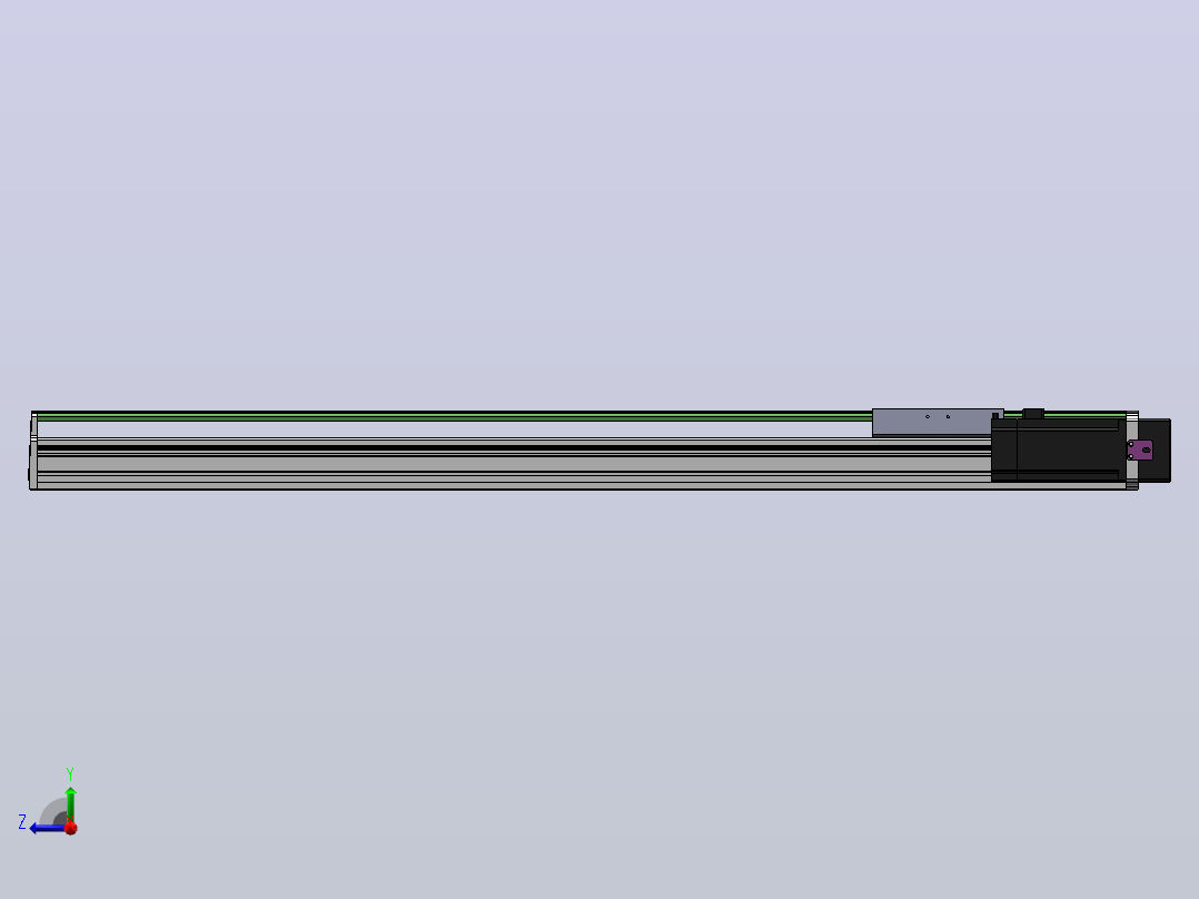 DMSL135-RCM长行程丝杆模组直线滑台（电机右折）[DMSL135-L05S700-DT400-C2U-RCM-P5]右视图