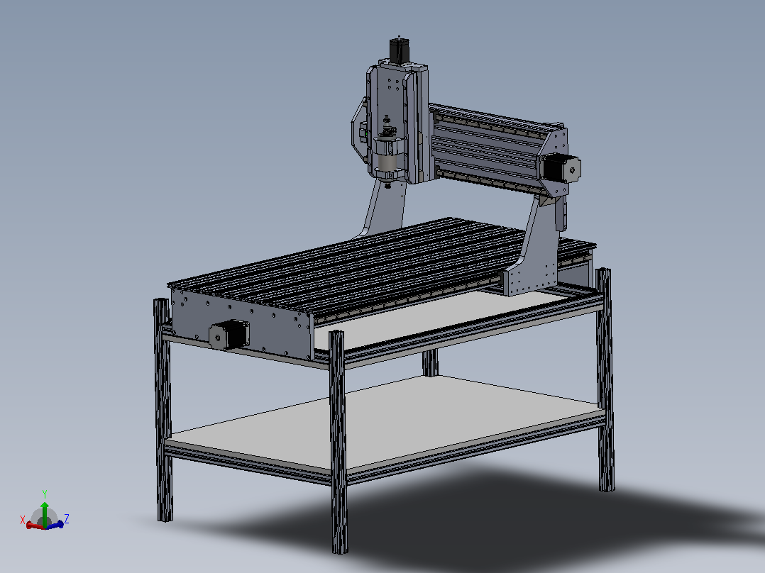 三轴CNC机床 X轴：1150mm Y轴：700mm Z轴：200mm主视图