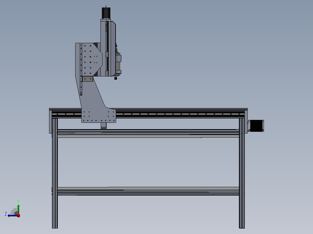 三轴CNC机床 X轴：1150mm Y轴：700mm Z轴：200mm右视图